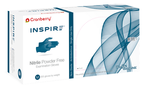Cranberry INSPIRE Nitrile Powder Free Examination Gloves, 3000 gloves/case (CR-3385, CR-3386, CR-3387, CR-3388, CR-3389)