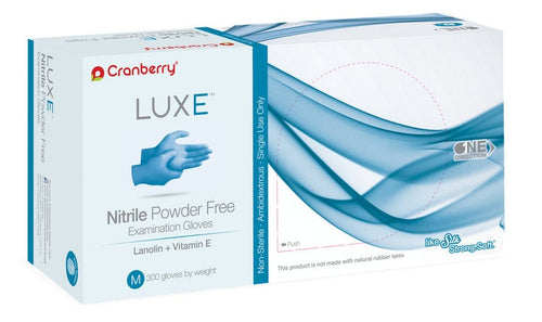 Cranberry LUXE Nitrile Powder Free Examination Gloves, 3000 gloves/case (CR-3665, CR-3666, CR-3667, CR-3668, CR-3669)